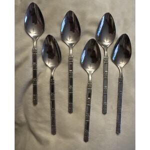 Set of 6 Oneida Community Stainless MADRID Teaspoons No Black